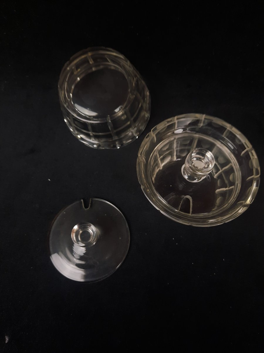 Pair Of Crystal Compote Dishes (20th Century)-photo-1