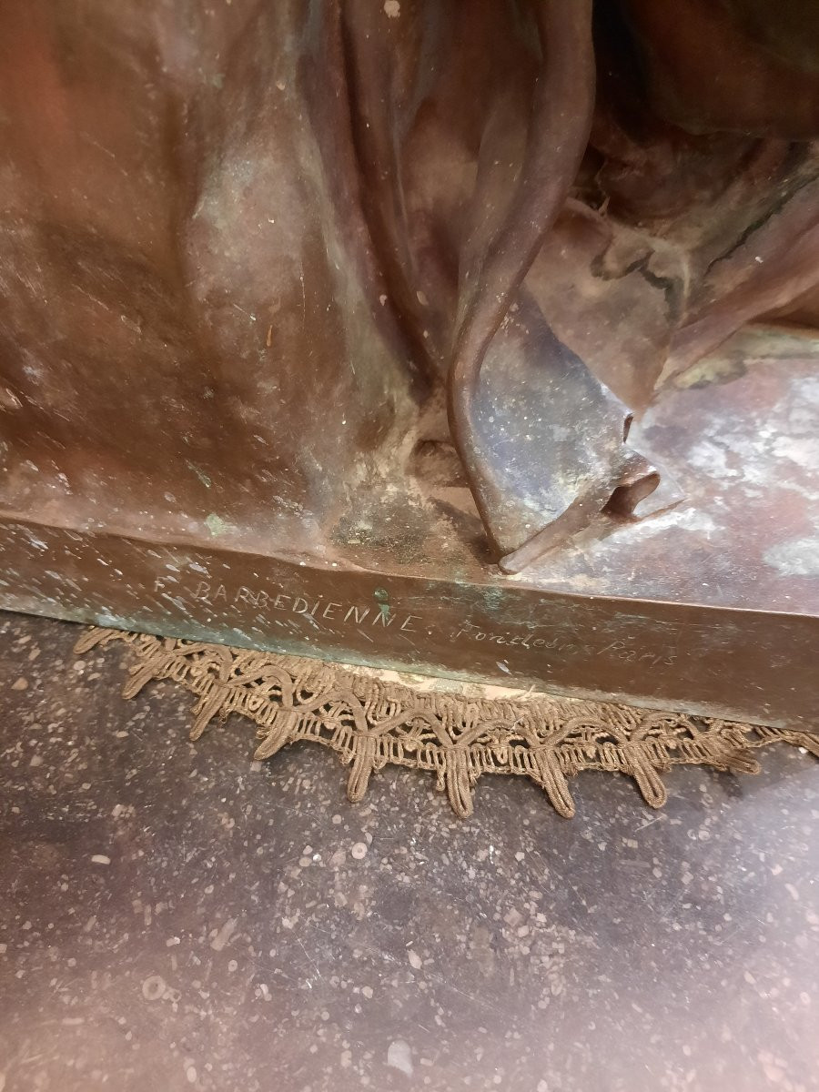 Paul Dubois (1829-1905) - Bronze Study Or Meditation -photo-1