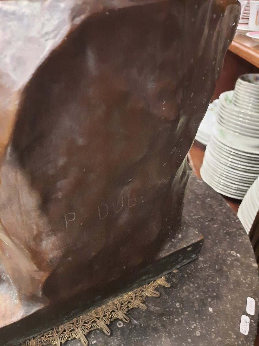 Paul Dubois (1829-1905) - Bronze Study Or Meditation -photo-3