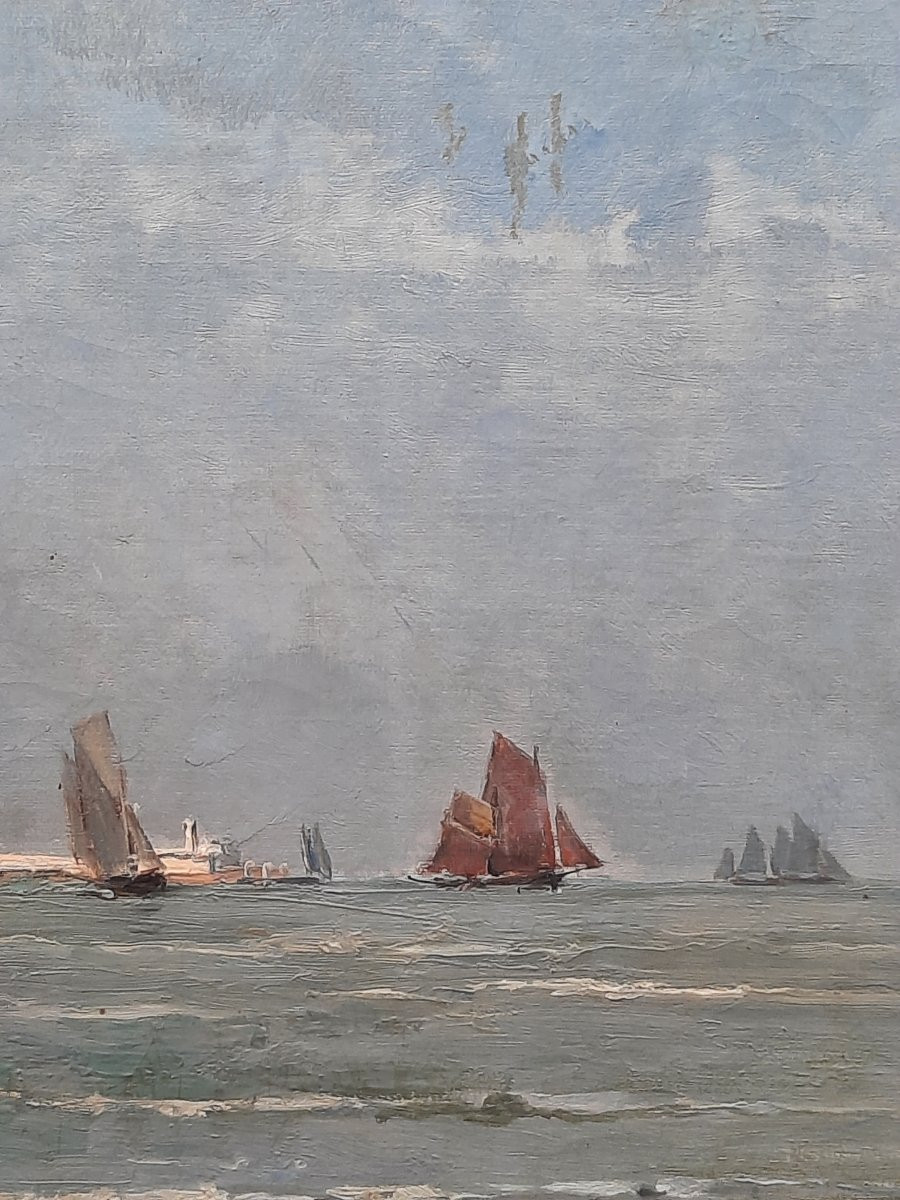 Henry Paul Edmond Caron (1860-1941) - Huile sur toile - Marine -photo-2