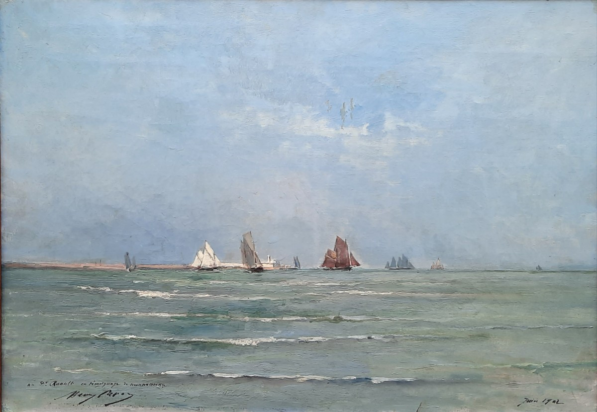 Henry Paul Edmond Caron (1860-1941) - Huile sur toile - Marine 