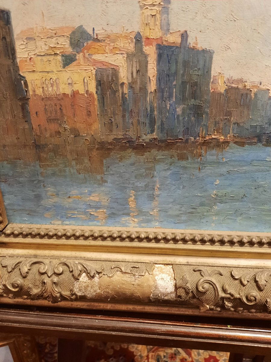 Marius François Reynaud (1860-1935) - Oil On Canvas - View Of Venice-photo-3