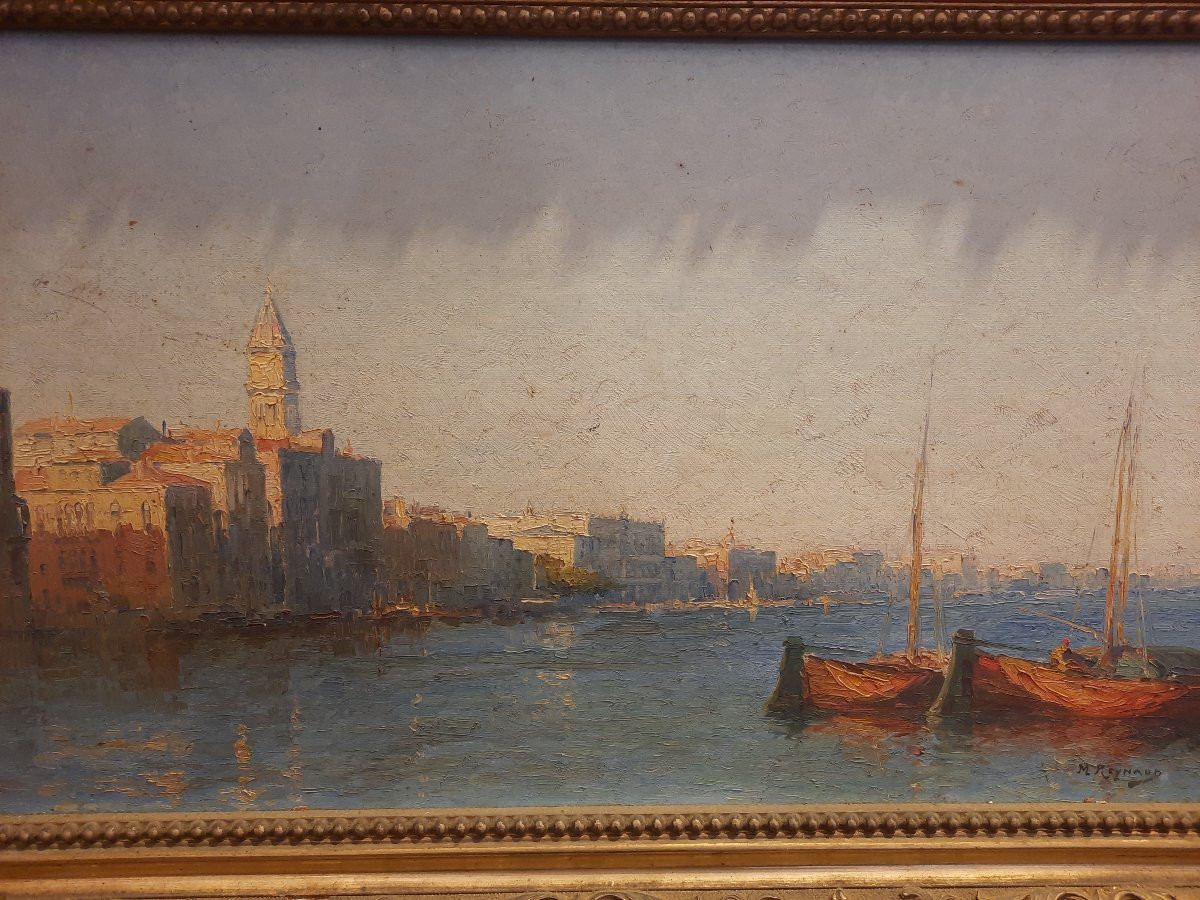 Marius François Reynaud (1860-1935) - Oil On Canvas - View Of Venice-photo-1
