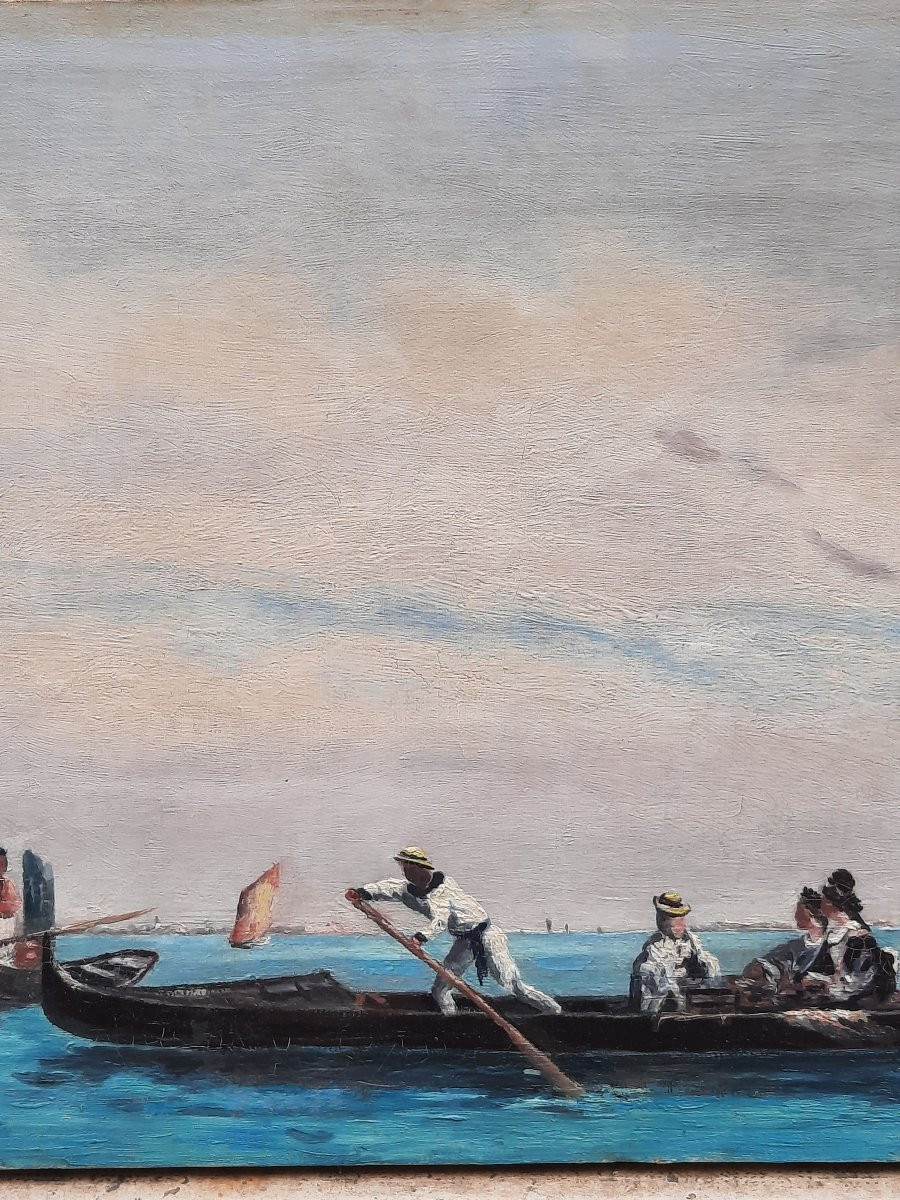 Huile sur toile - Venise (XIXe siècle)-photo-2