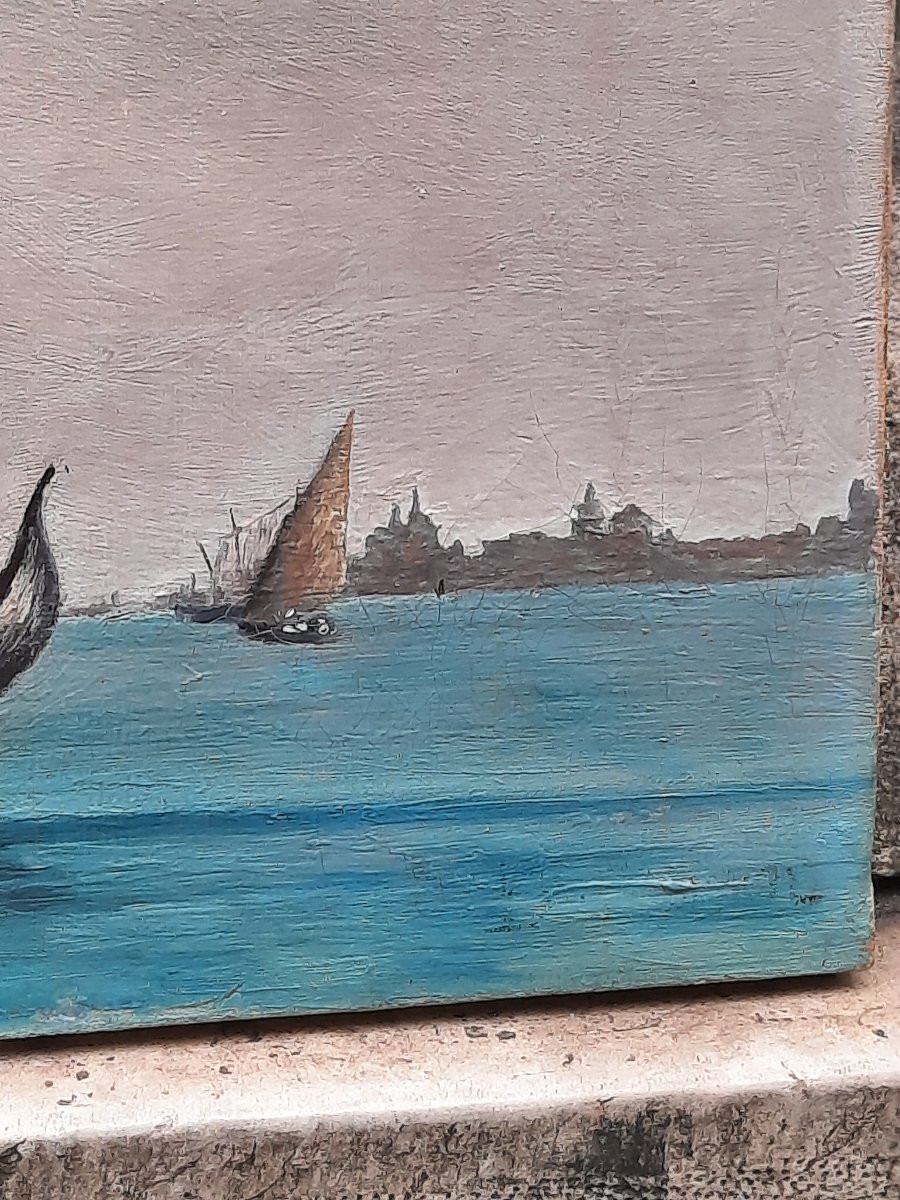 Huile sur toile - Venise (XIXe siècle)-photo-3