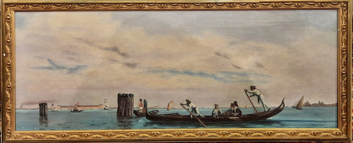 Huile sur toile - Venise (XIXe siècle)-photo-4