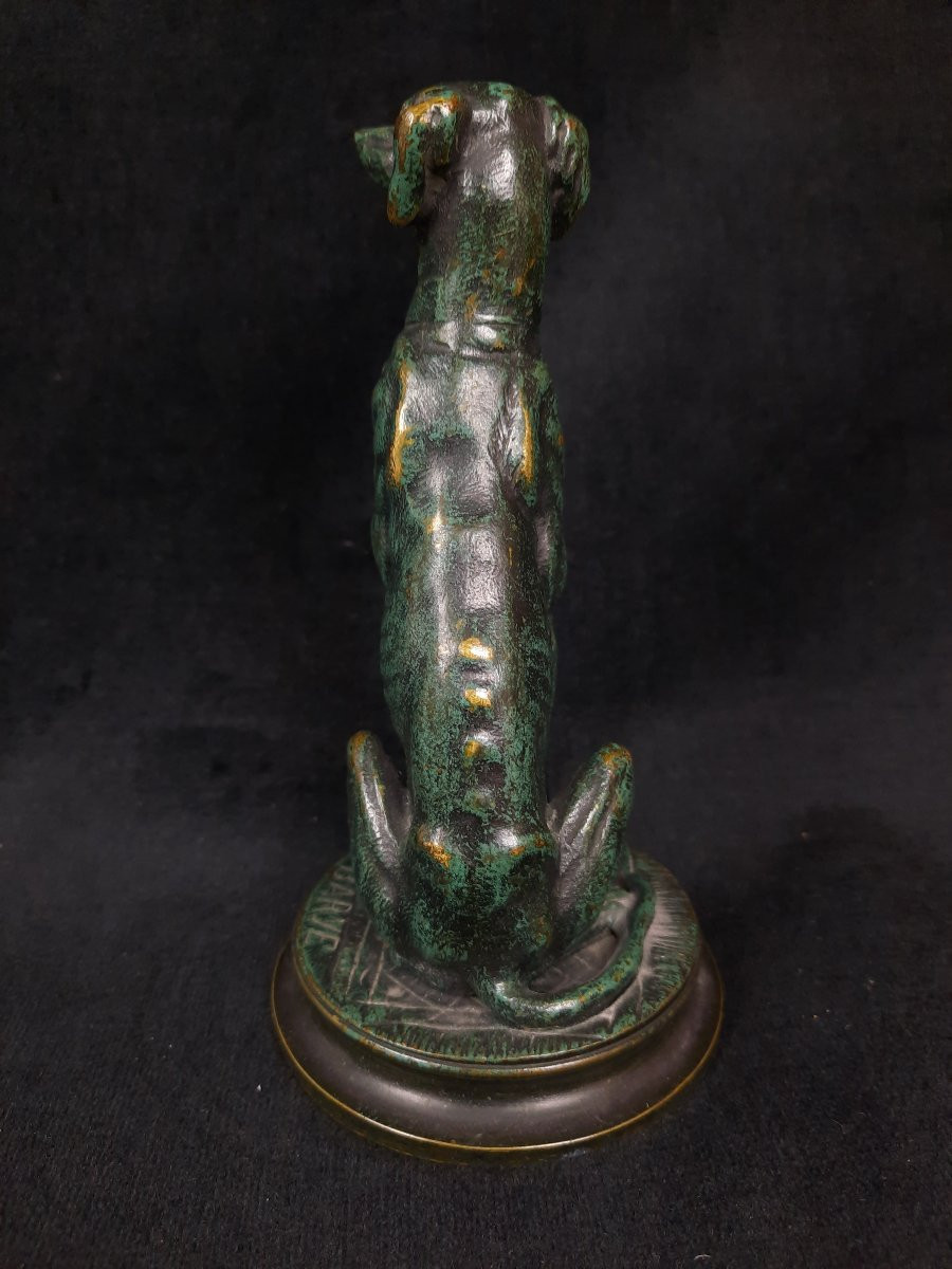 Antoine-louis Barye (1795–1875) - Bronze Animal Sculpture: Greyhound -photo-3