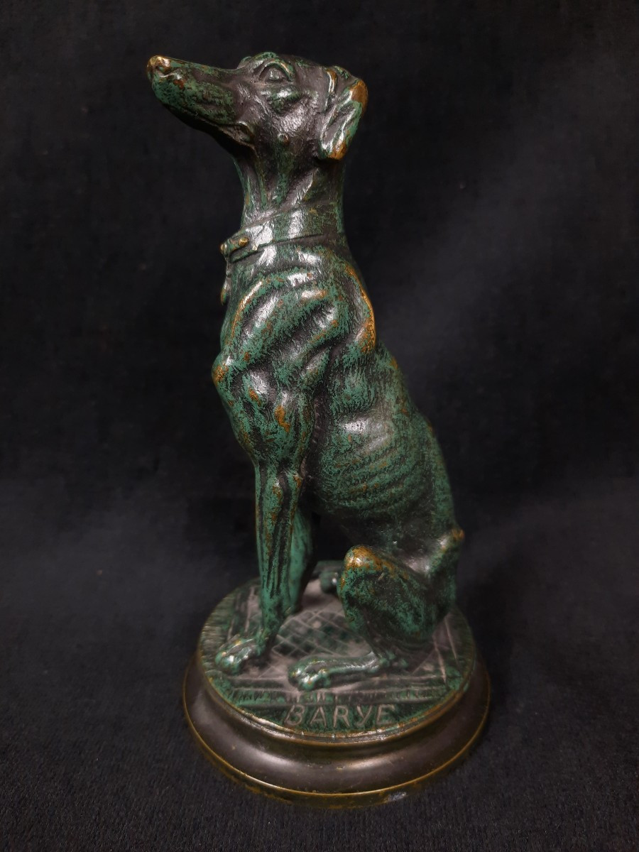 Antoine-louis Barye (1795–1875) - Bronze Animal Sculpture: Greyhound 