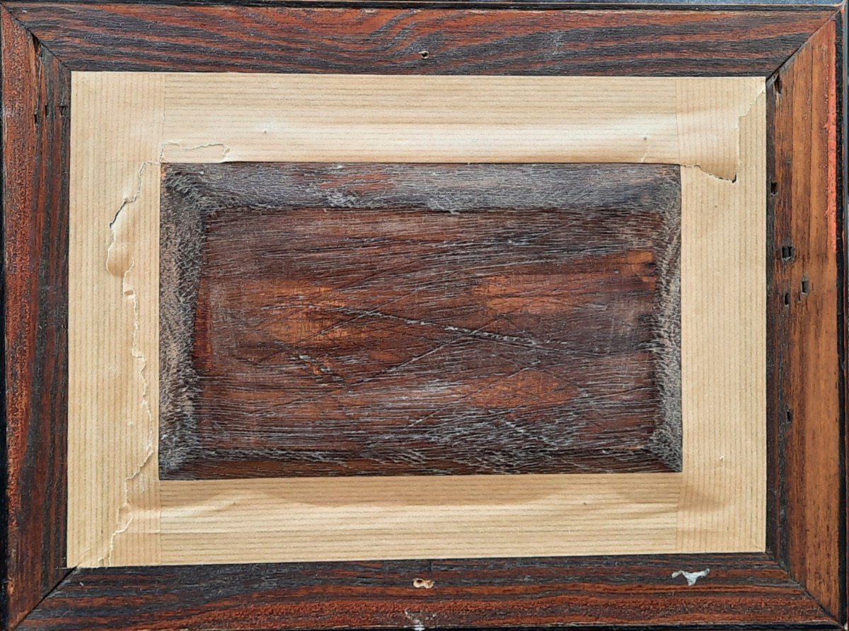 Huile sur bois - Paysage hollandais - XIXe siècle-photo-2