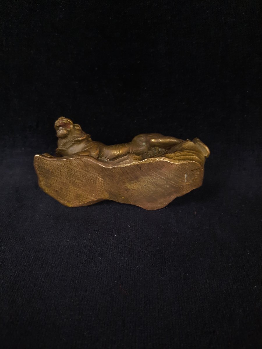 Bronze patine doré - Tigre (XXe siècle)-photo-2