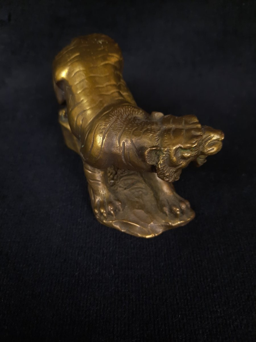 Bronze patine doré - Tigre (XXe siècle)-photo-4