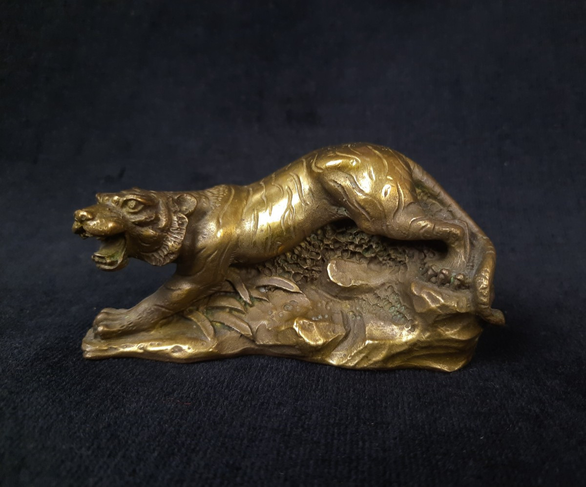 Bronze patine doré - Tigre (XXe siècle)