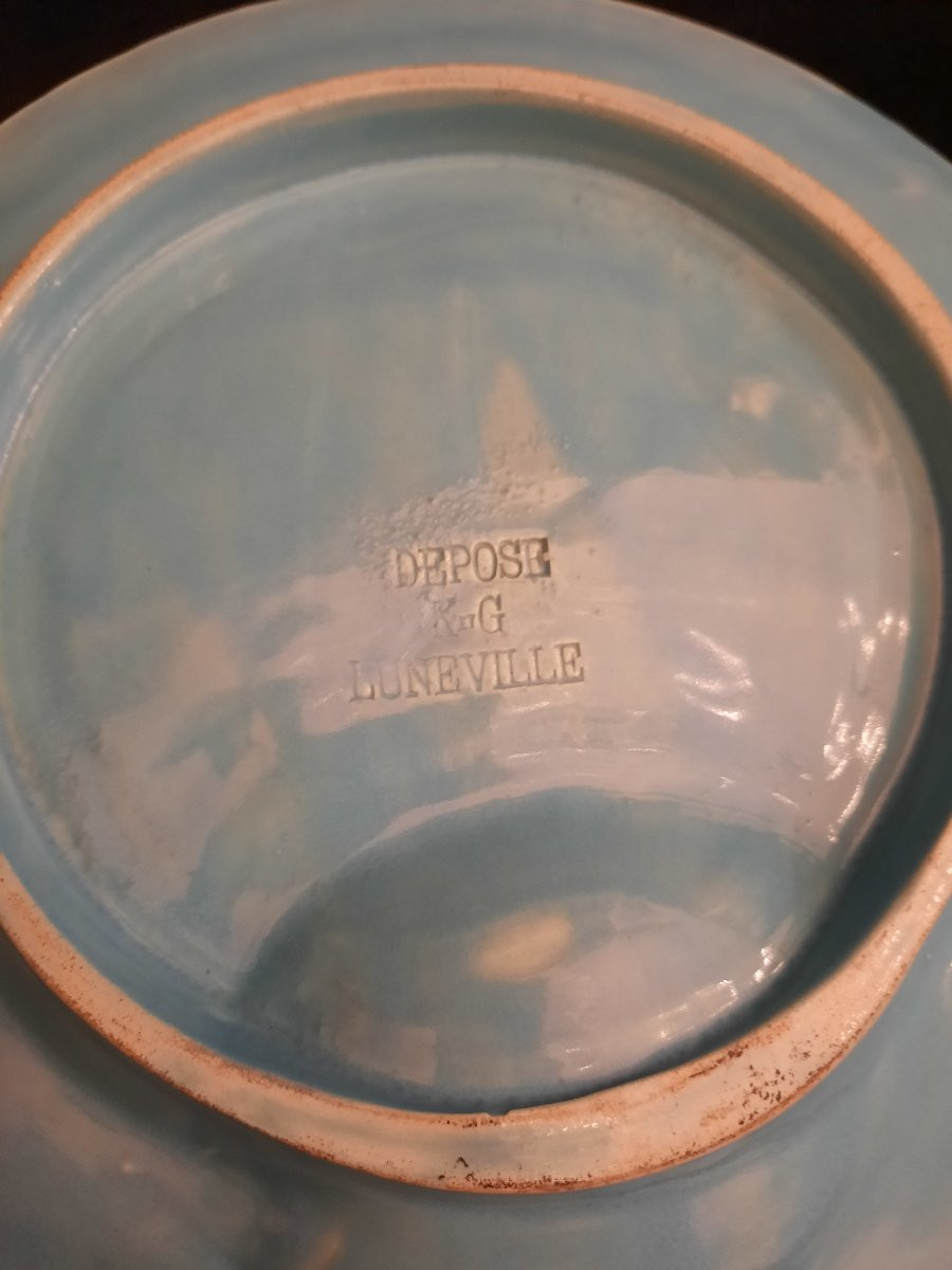 Lunéville - 6 Assiettes barbotine à Décor d’Asperges & Artichauts –XXᵉ Siècle-photo-4