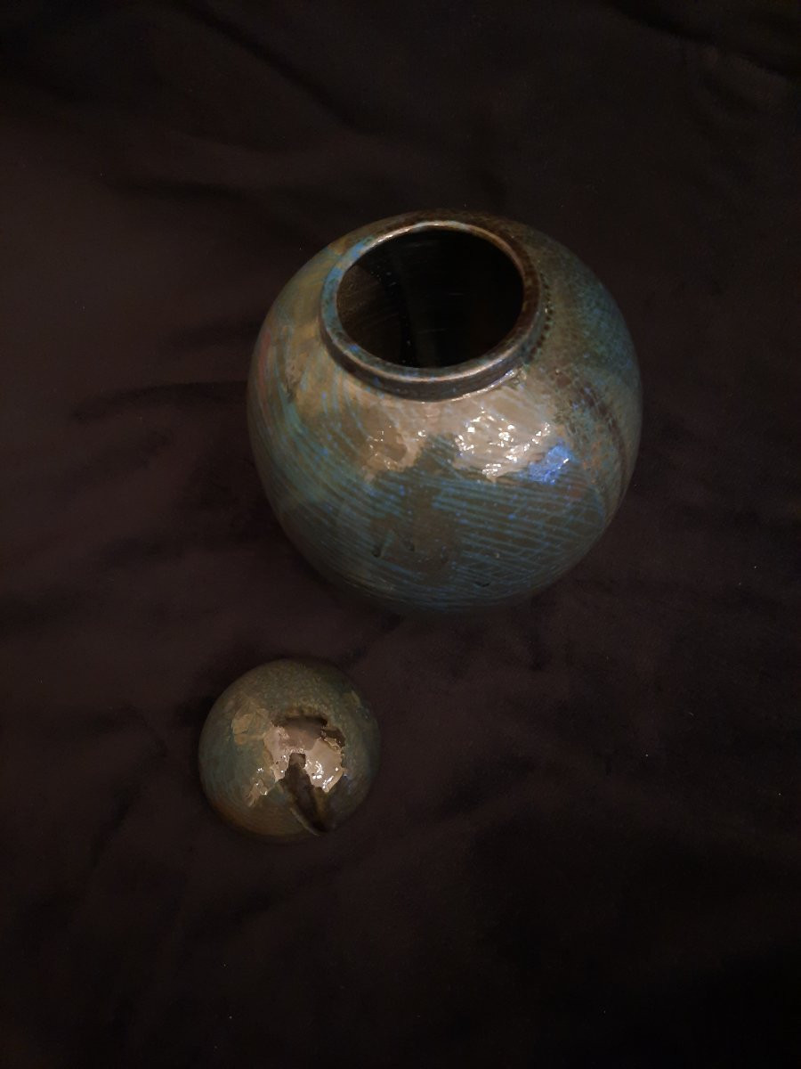 Covered Ceramic Pot (20th Century)-photo-1