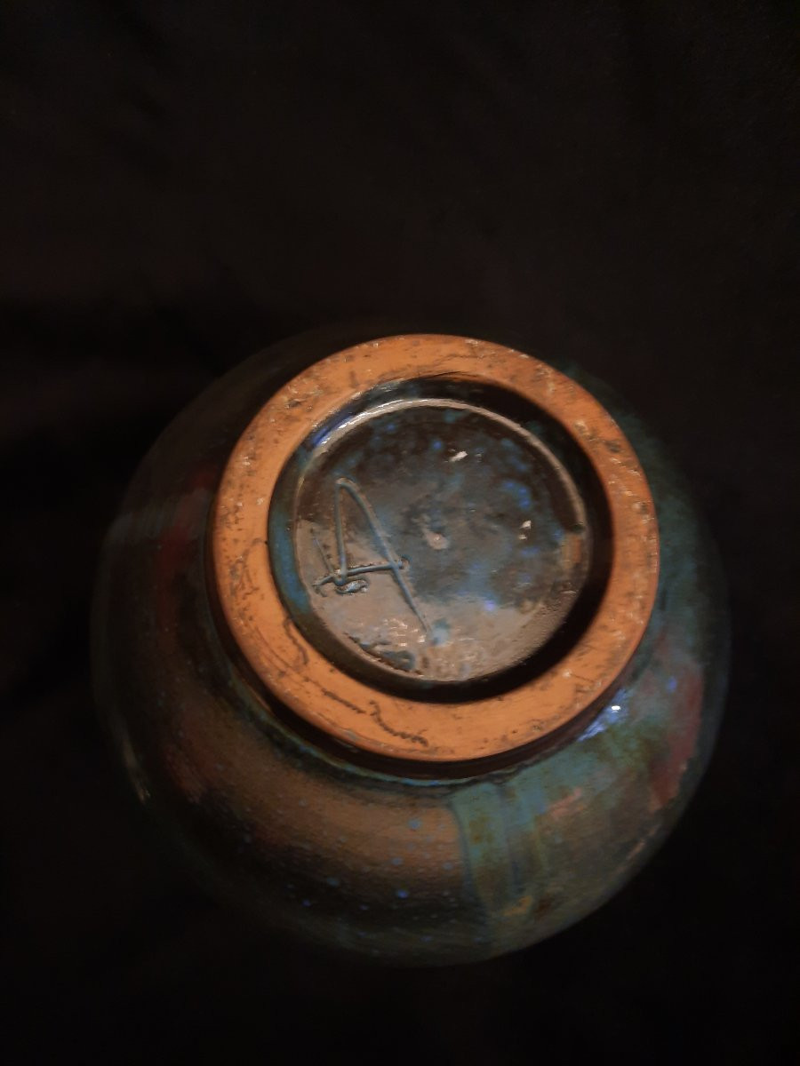 Covered Ceramic Pot (20th Century)-photo-3