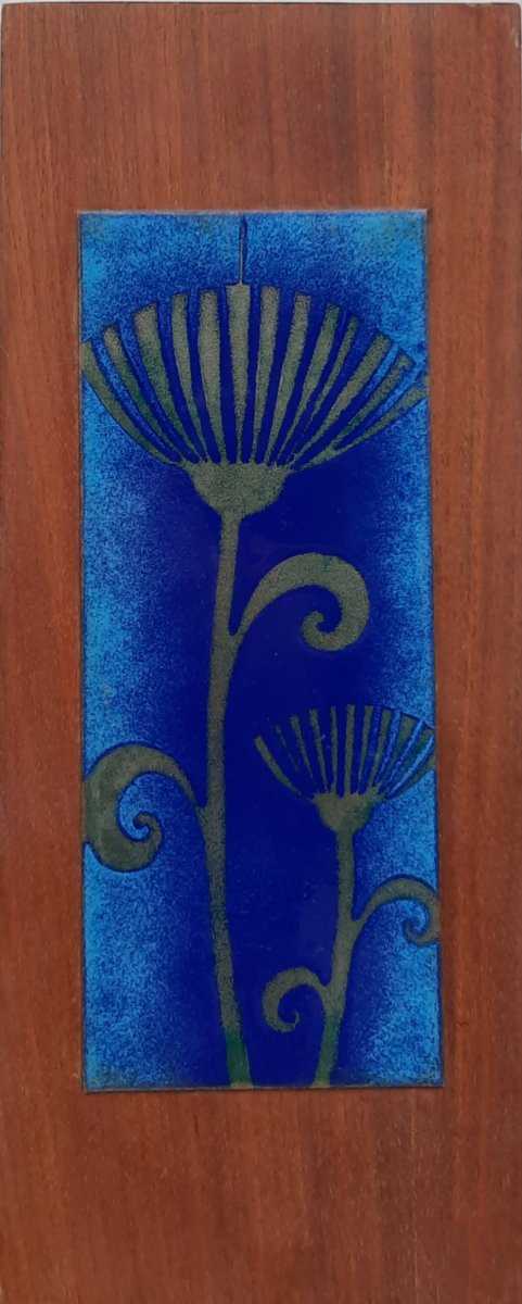 Plaque en émail sur bois - Art Nouveau (XXe siècle)-photo-2