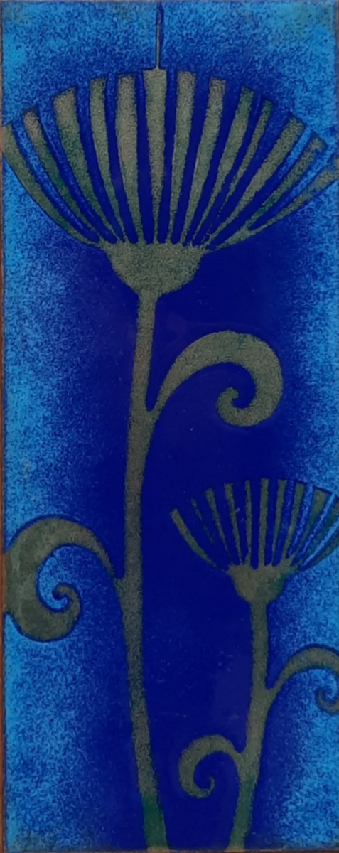 Plaque en émail sur bois - Art Nouveau (XXe siècle)