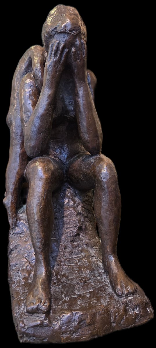 Bronze Pensive Woman Ilhat (20th Century)-photo-2