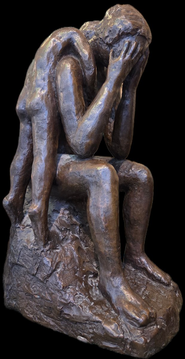 Bronze Pensive Woman Ilhat (20th Century)-photo-3