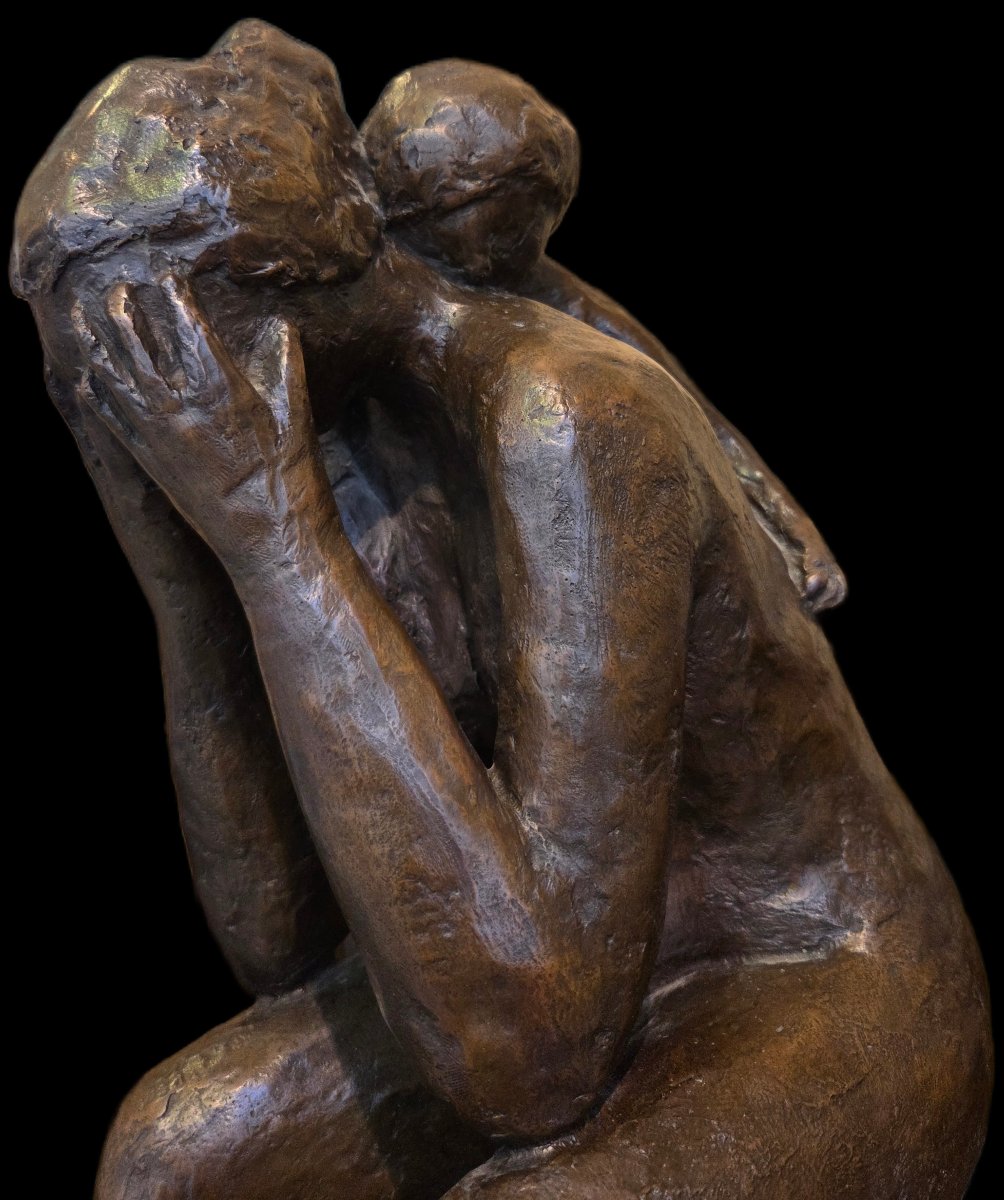 Bronze Pensive Woman Ilhat (20th Century)-photo-3