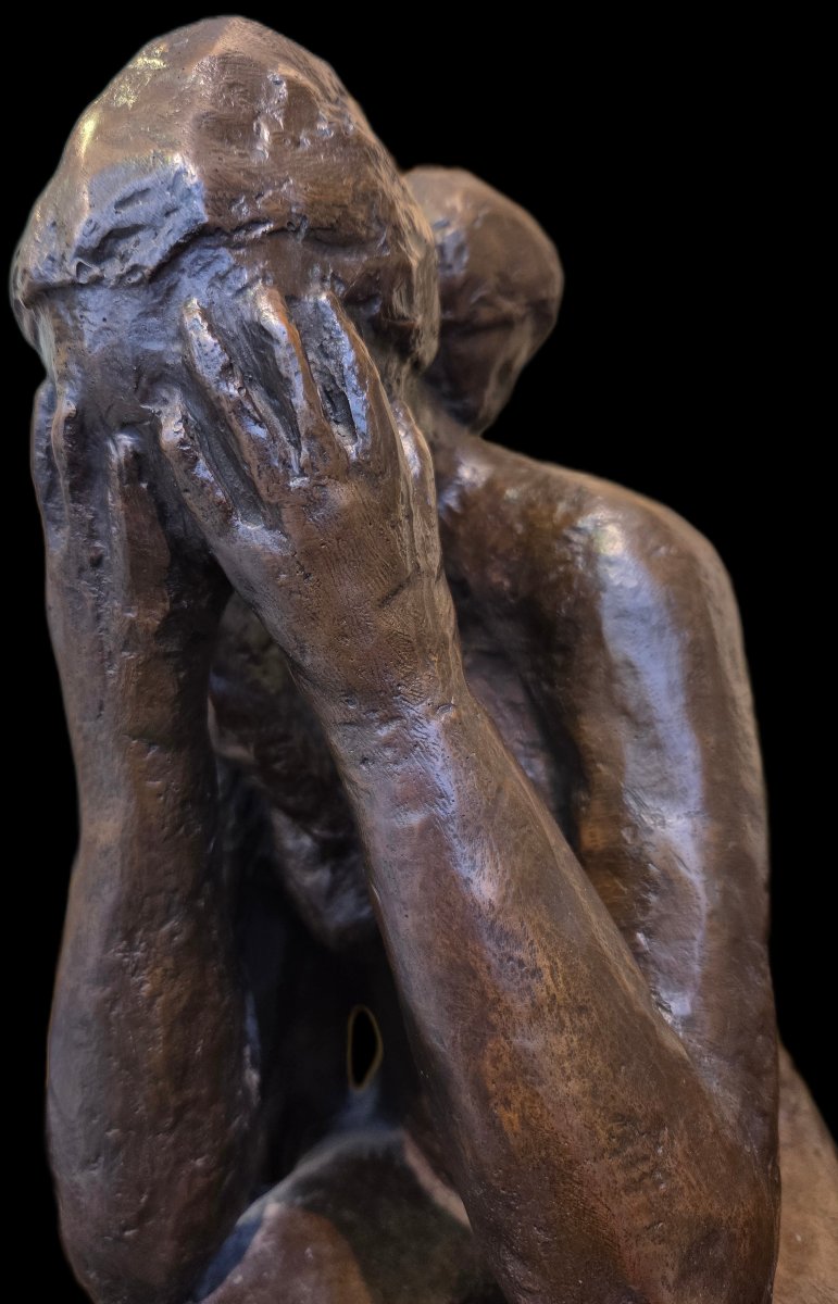Bronze Pensive Woman Ilhat (20th Century)-photo-4