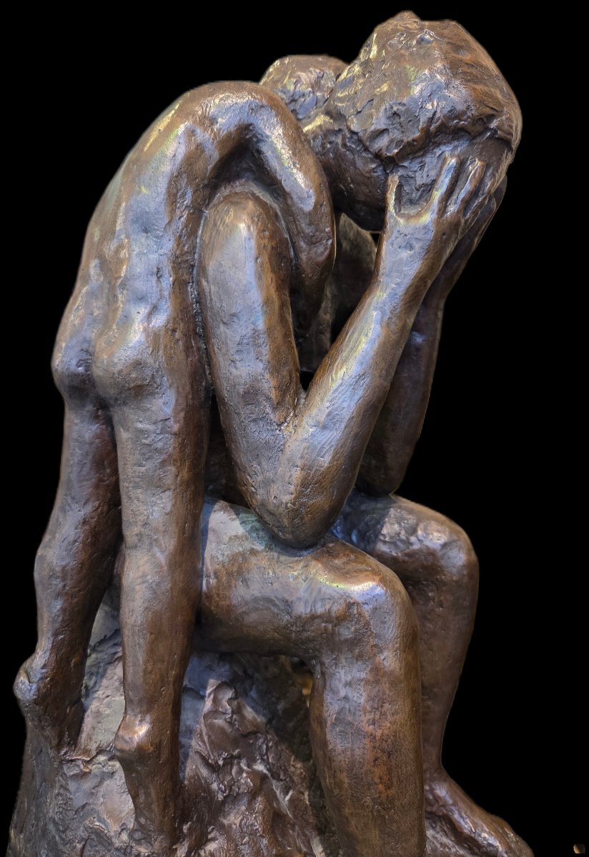 Bronze Pensive Woman Ilhat (20th Century)-photo-5