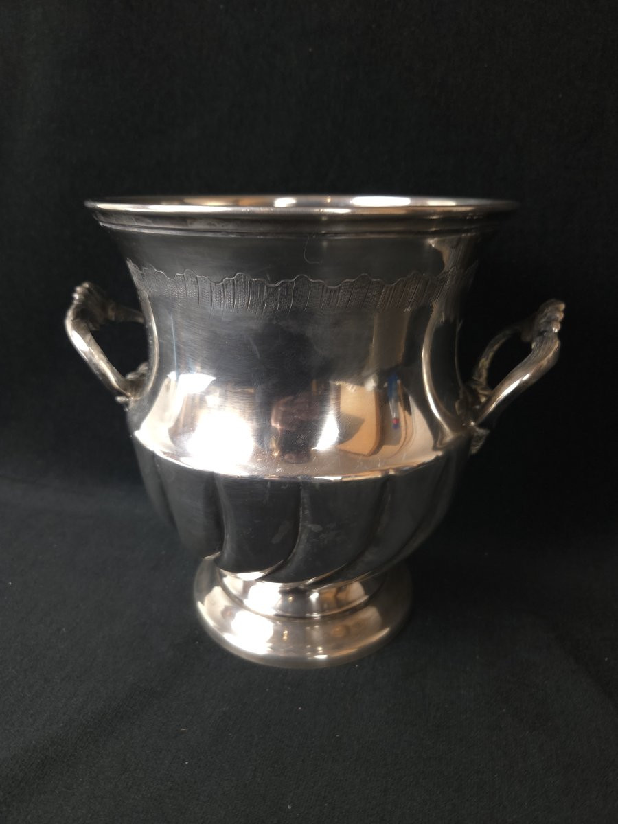 Silver-plated Metal Champagne Bucket (20th Century)-photo-2