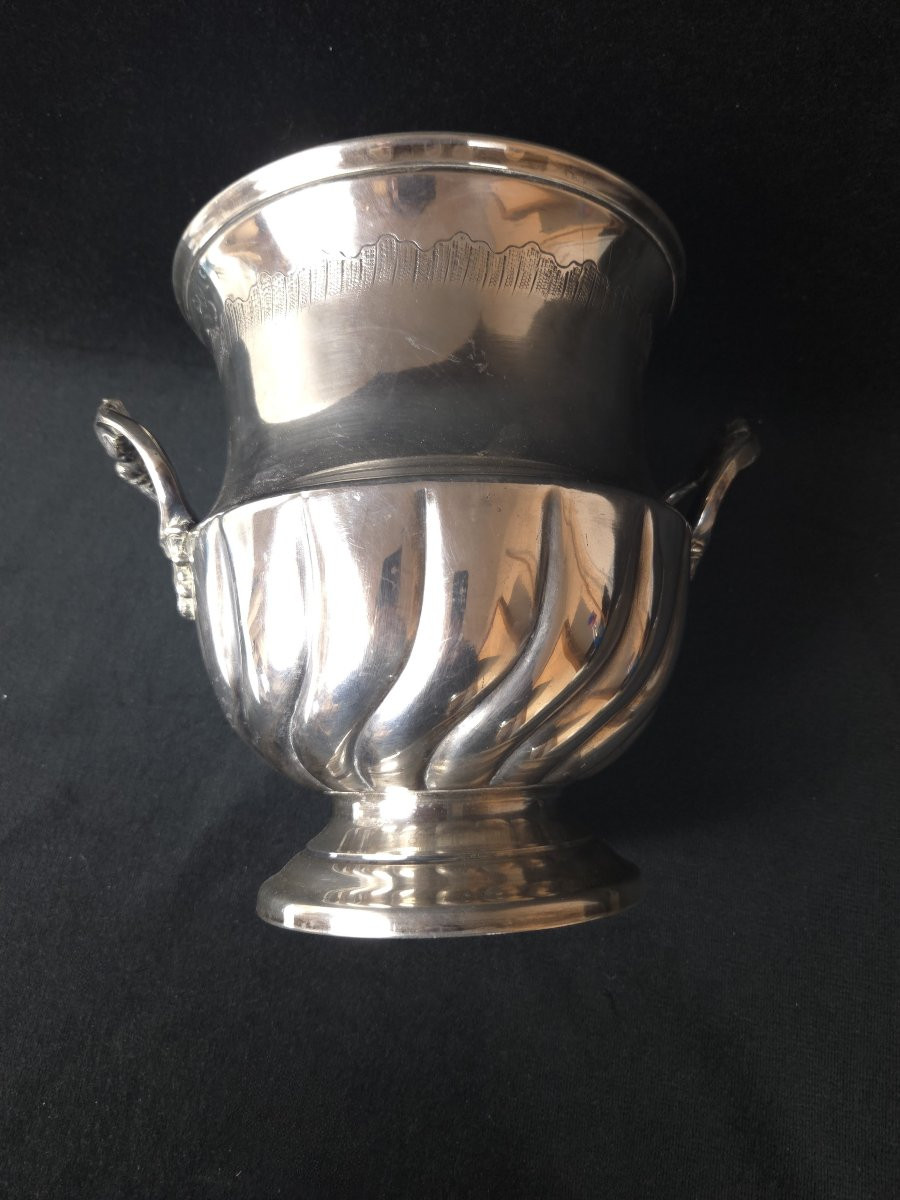 Silver-plated Metal Champagne Bucket (20th Century)-photo-1