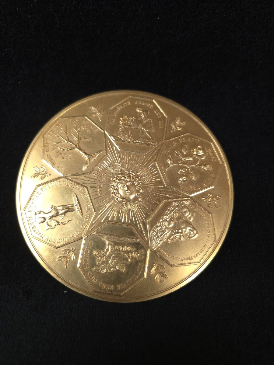 Gilt Bronze Medal From The Paris Mint - Best Wishes - 1963 -photo-3