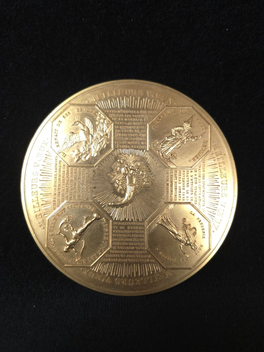 Gilt Bronze Medal From The Paris Mint - Best Wishes - 1963 -photo-4