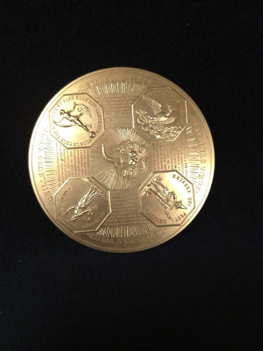 Gilt Bronze Medal From The Paris Mint - Best Wishes - 1963 -photo-1