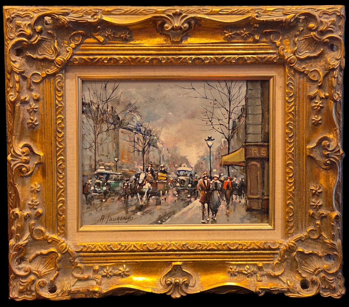 Armand Lourenço (1925-2003) - Oil On Canvas - Rue Saint-antoine, Paris-photo-2