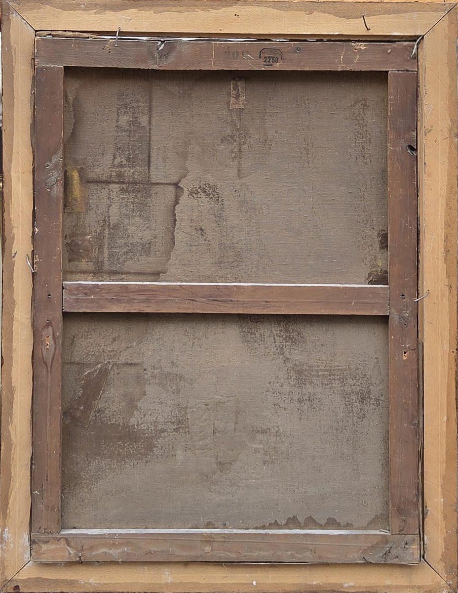 Huile sur toile - Portrait d'une jeune femme - L Gautier (XXe siècle)-photo-1