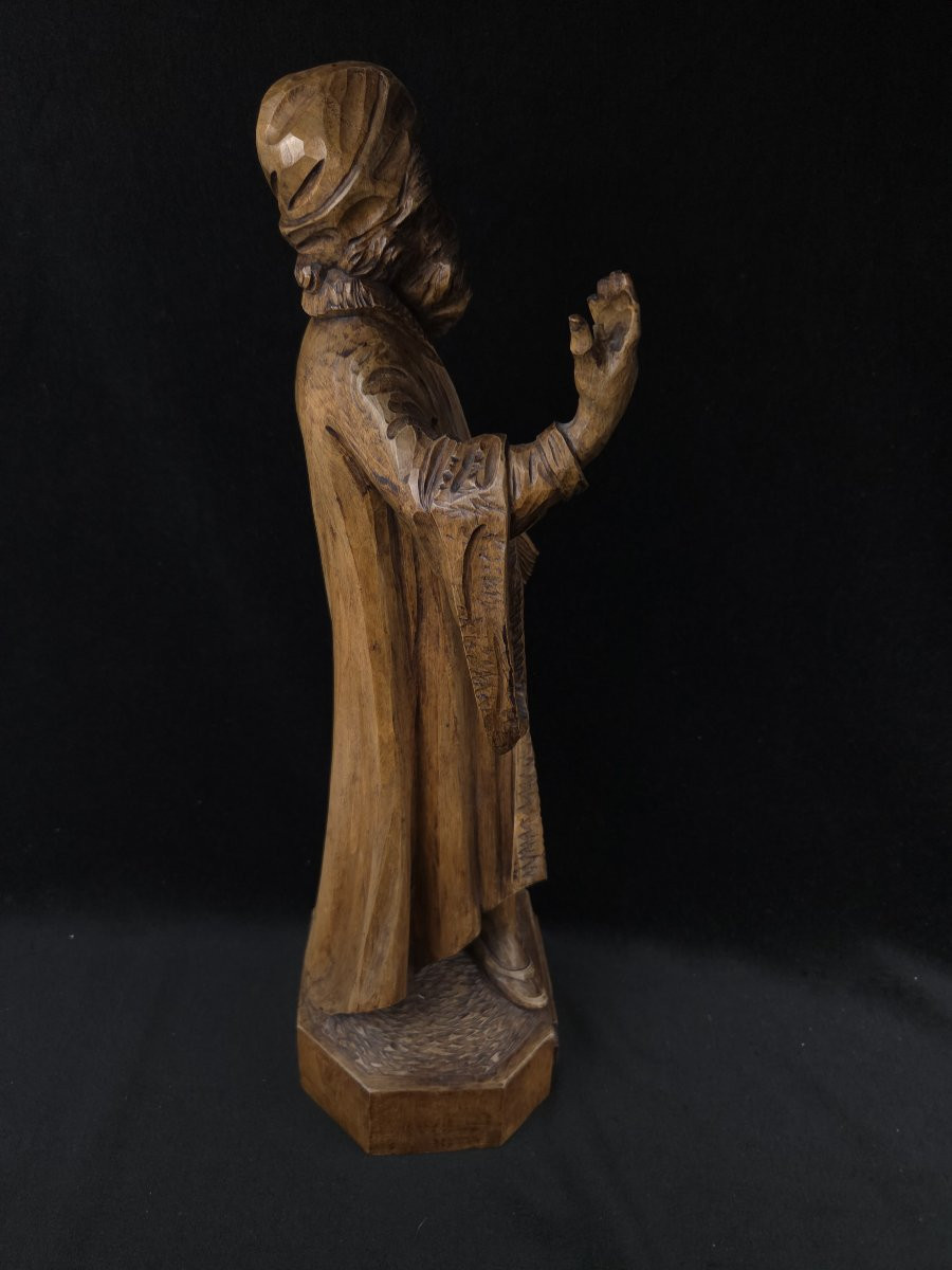 Wooden Sculpture – Saint Cosmas (19th Century)-photo-1