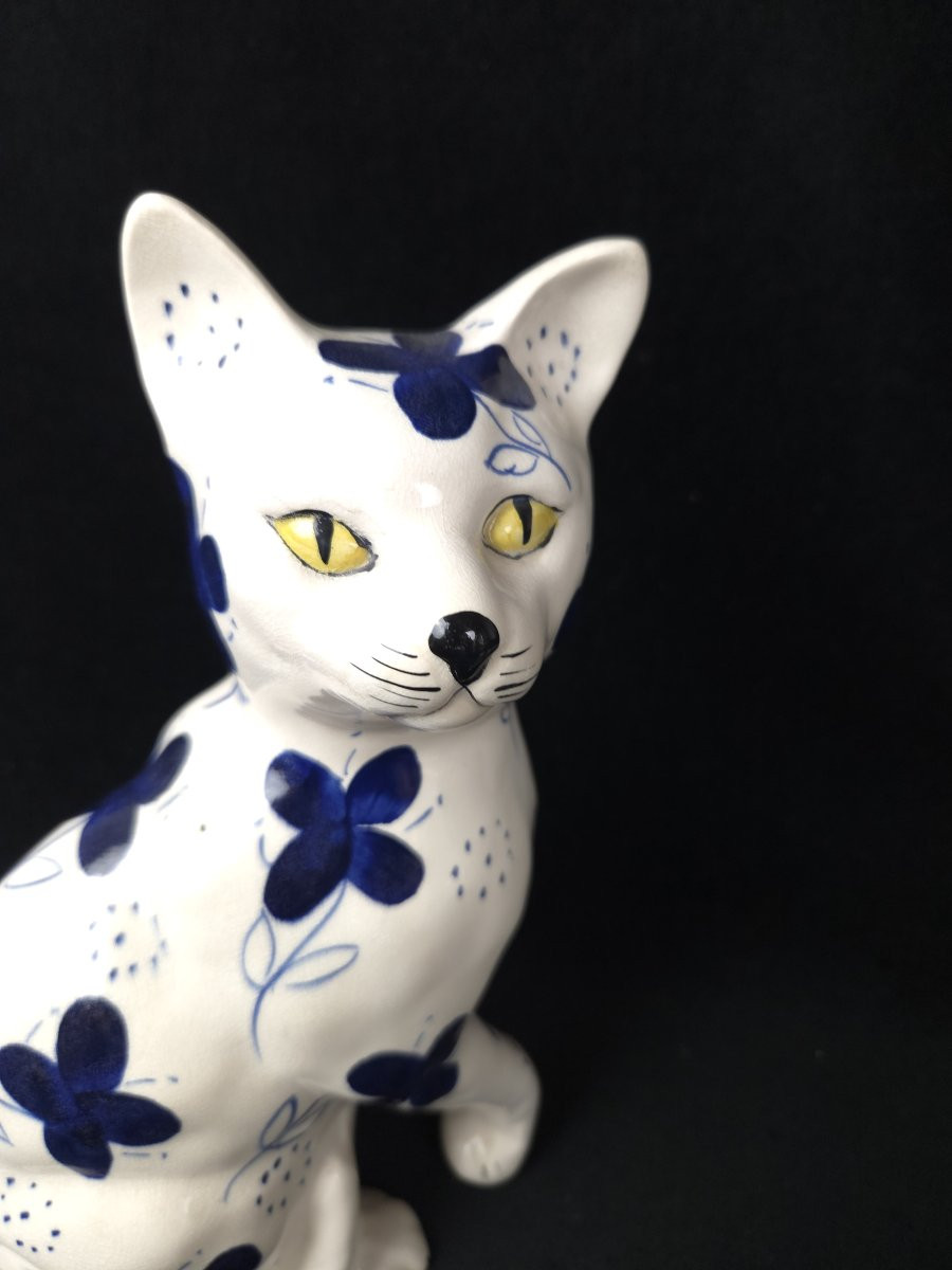 Paire de chats en céramique (XXe siècle)-photo-1