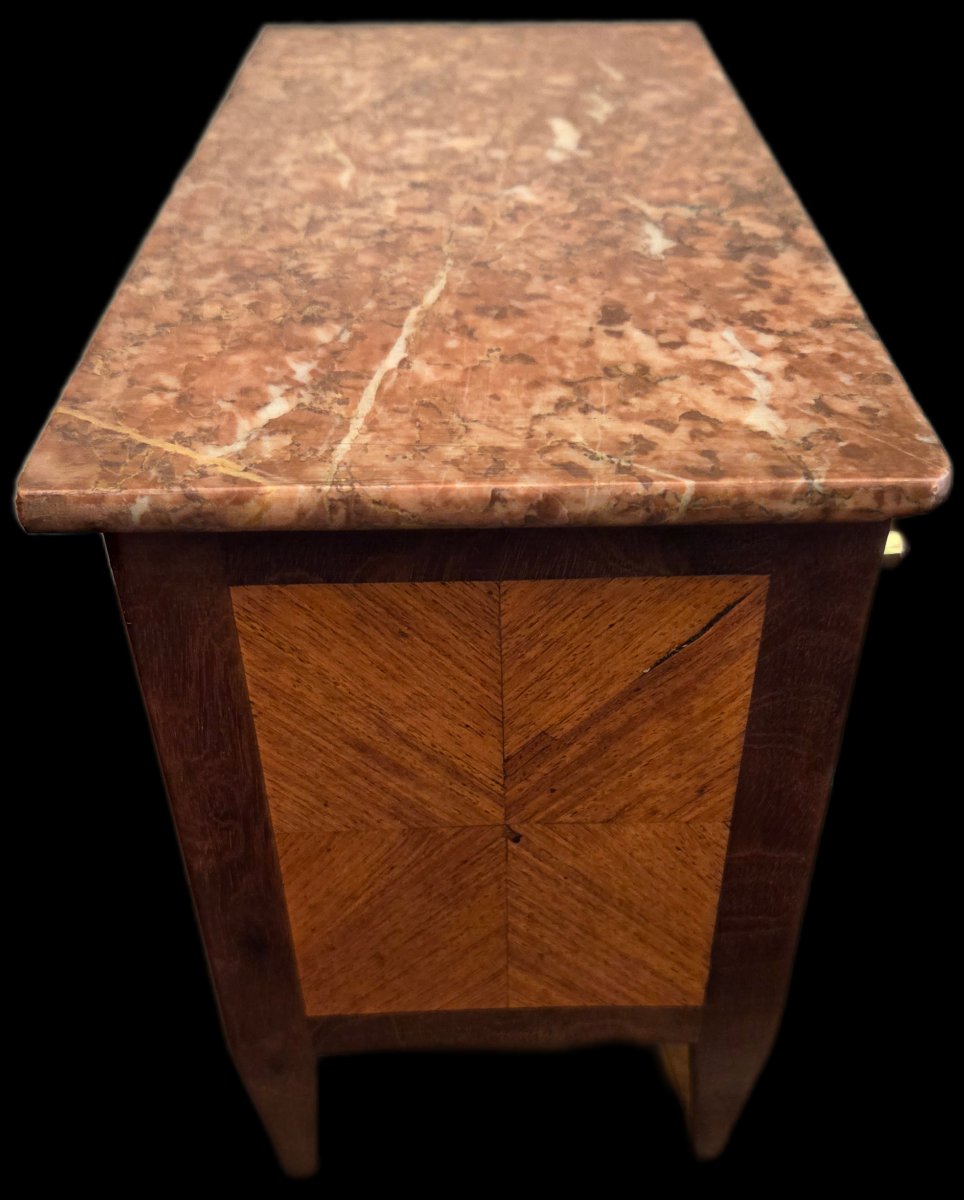 Small Miniature Chest Of Drawers In Wood And Marble (20th Century)-photo-4
