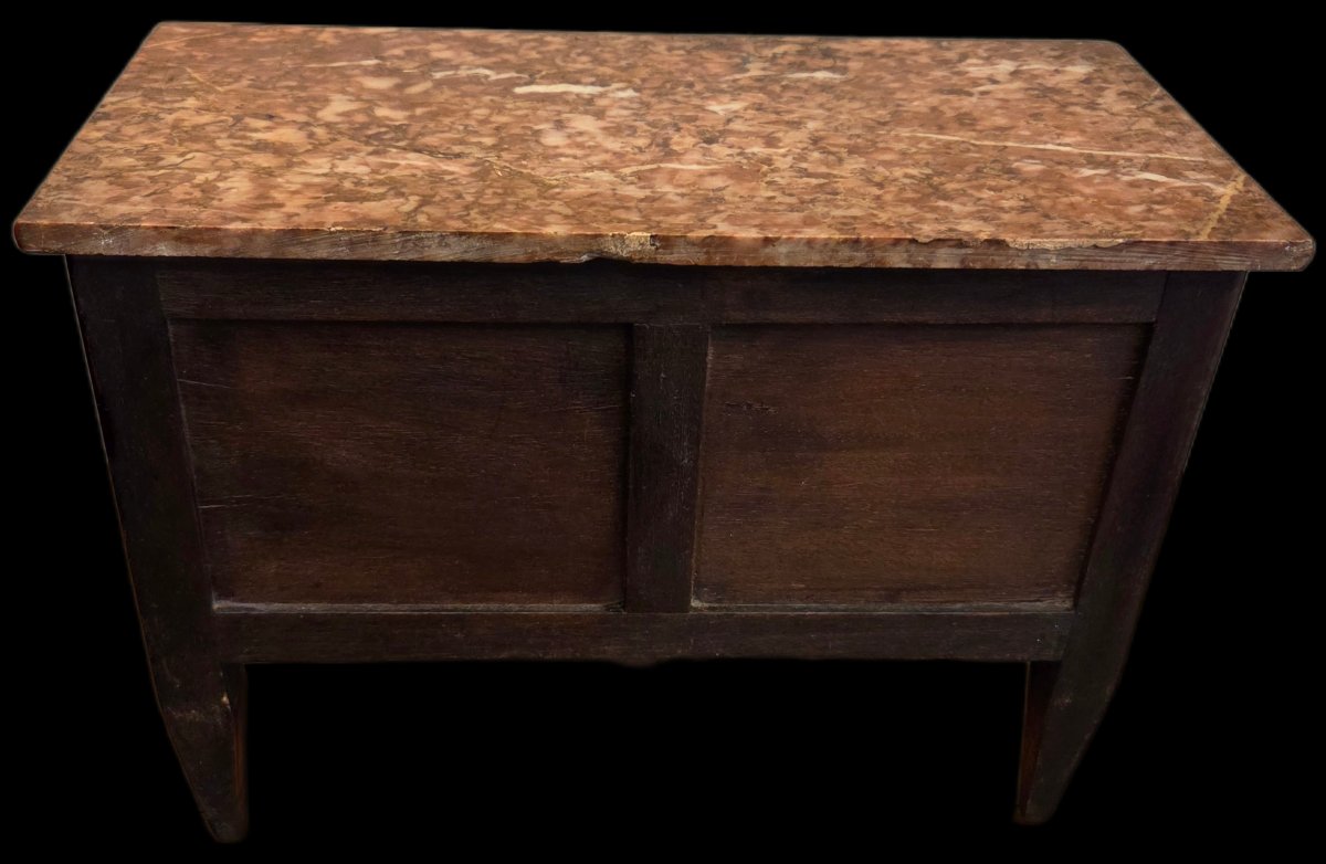 Small Miniature Chest Of Drawers In Wood And Marble (20th Century)-photo-2
