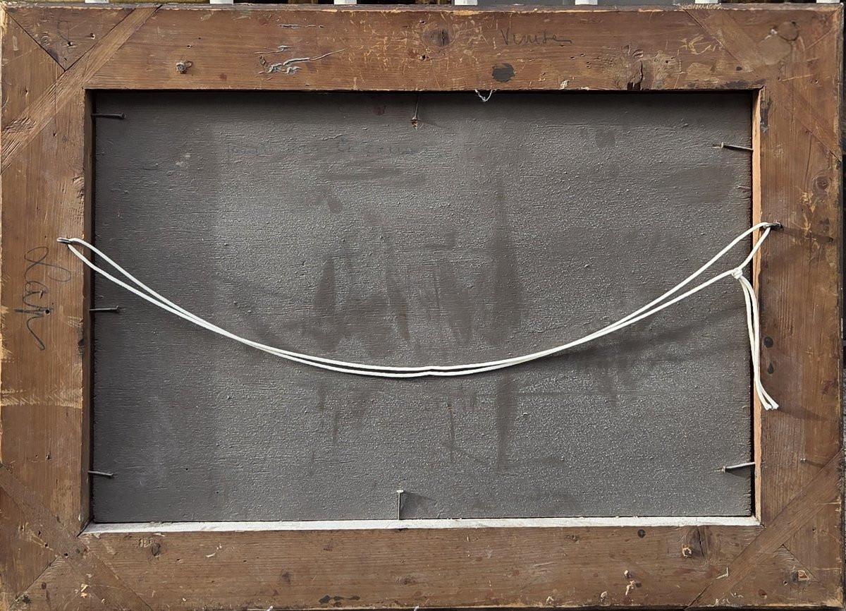 Louis Bonamici (1878-1966) - Huile sur panneau - Vue de Venise -photo-1