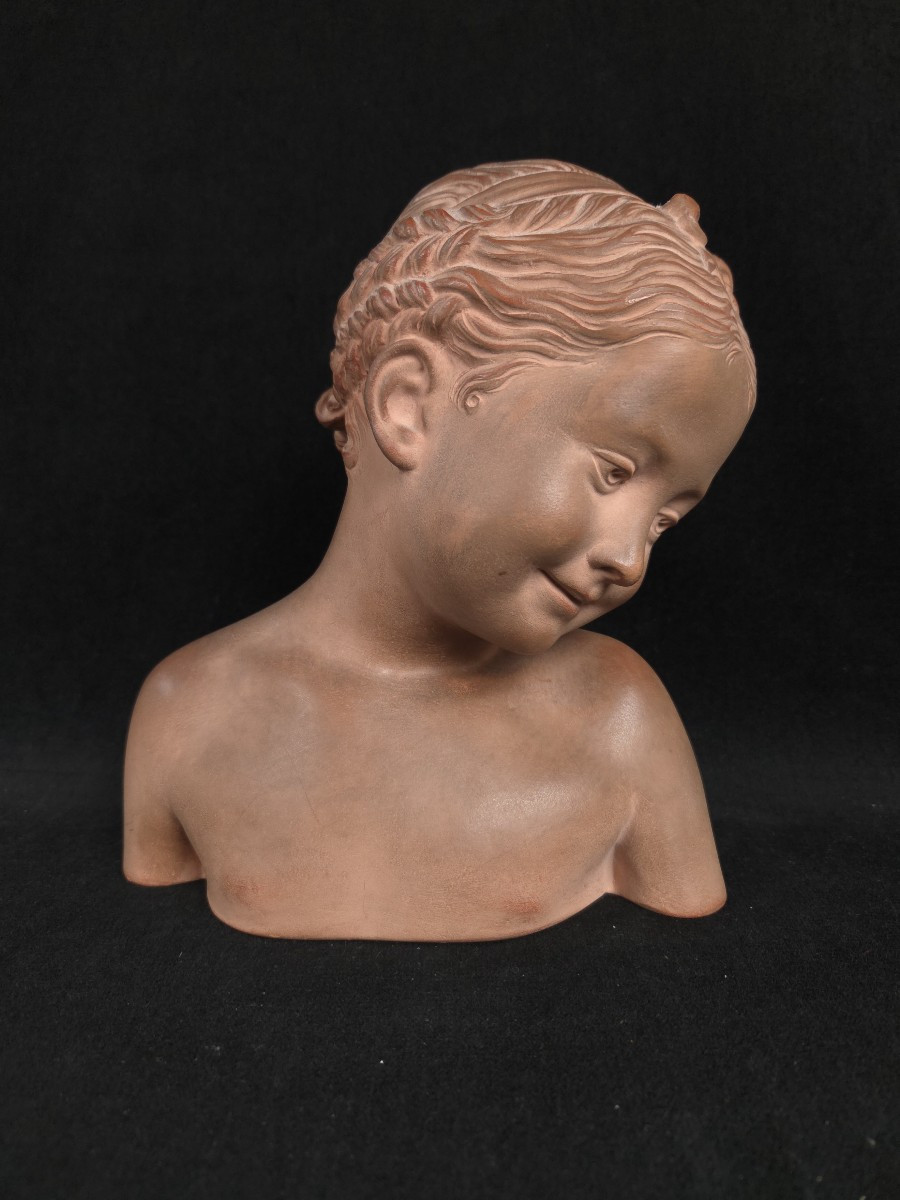 Buste en terre cuite - La Florentine - d'après Pigalle (XXe siècle)