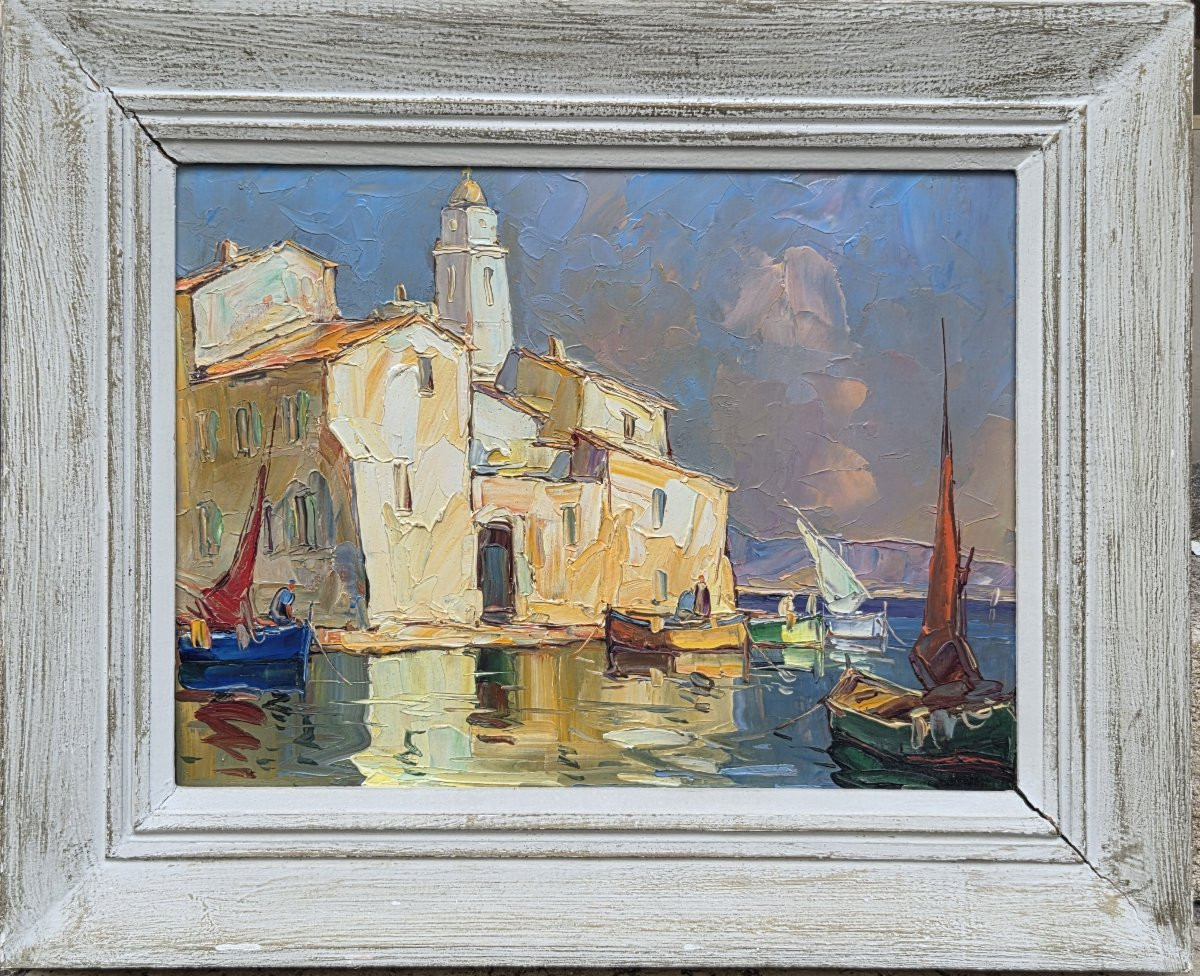 Elie Bernadac (1913-1999) - Huile sur panneau - Martigues-photo-2