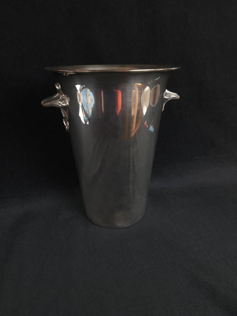 Art Deco Silver-plated Metal Champagne Bucket – Reneka -photo-2