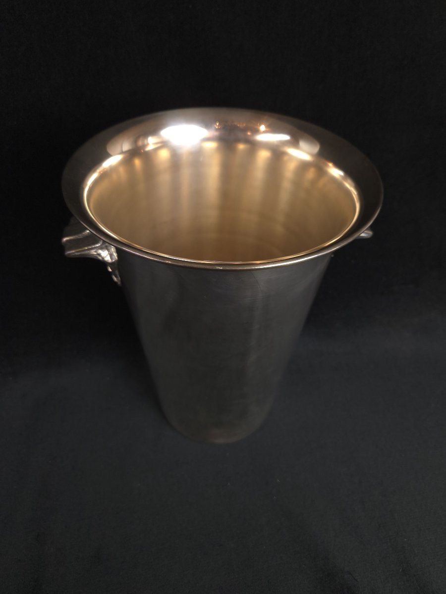 Art Deco Silver-plated Metal Champagne Bucket – Reneka -photo-3