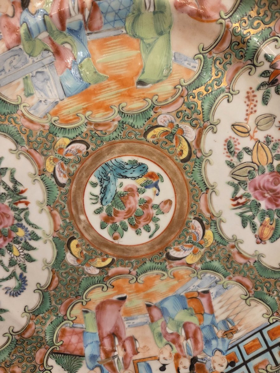 Canton Porcelain Plate - Famille Rose (19th Century)-photo-3