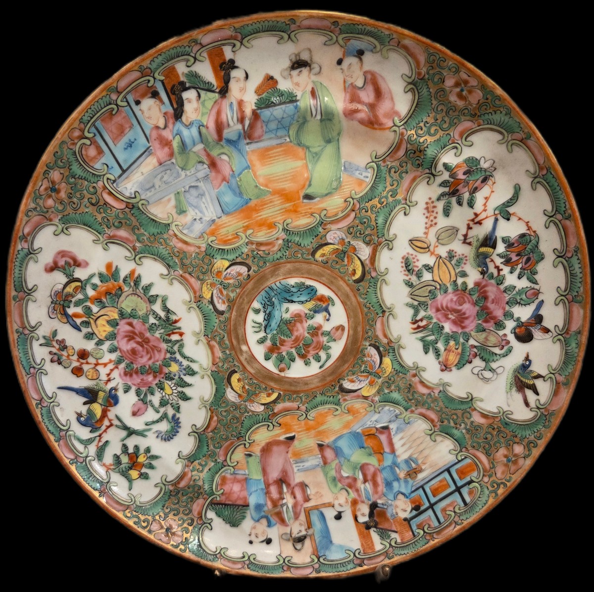 Canton Porcelain Plate - Famille Rose (19th Century)