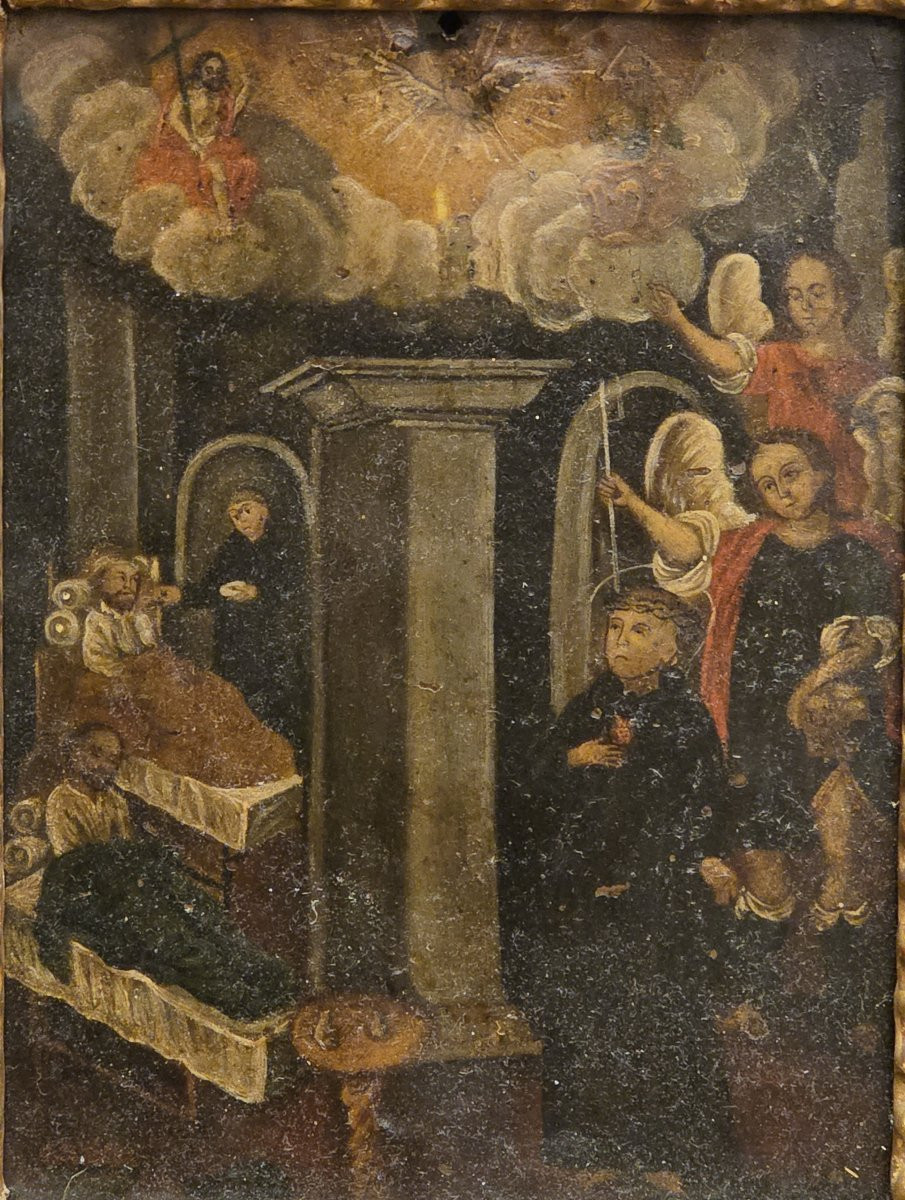 Plaquette de dévotion sur cuivre double face (XVIIIe siècle)-photo-2