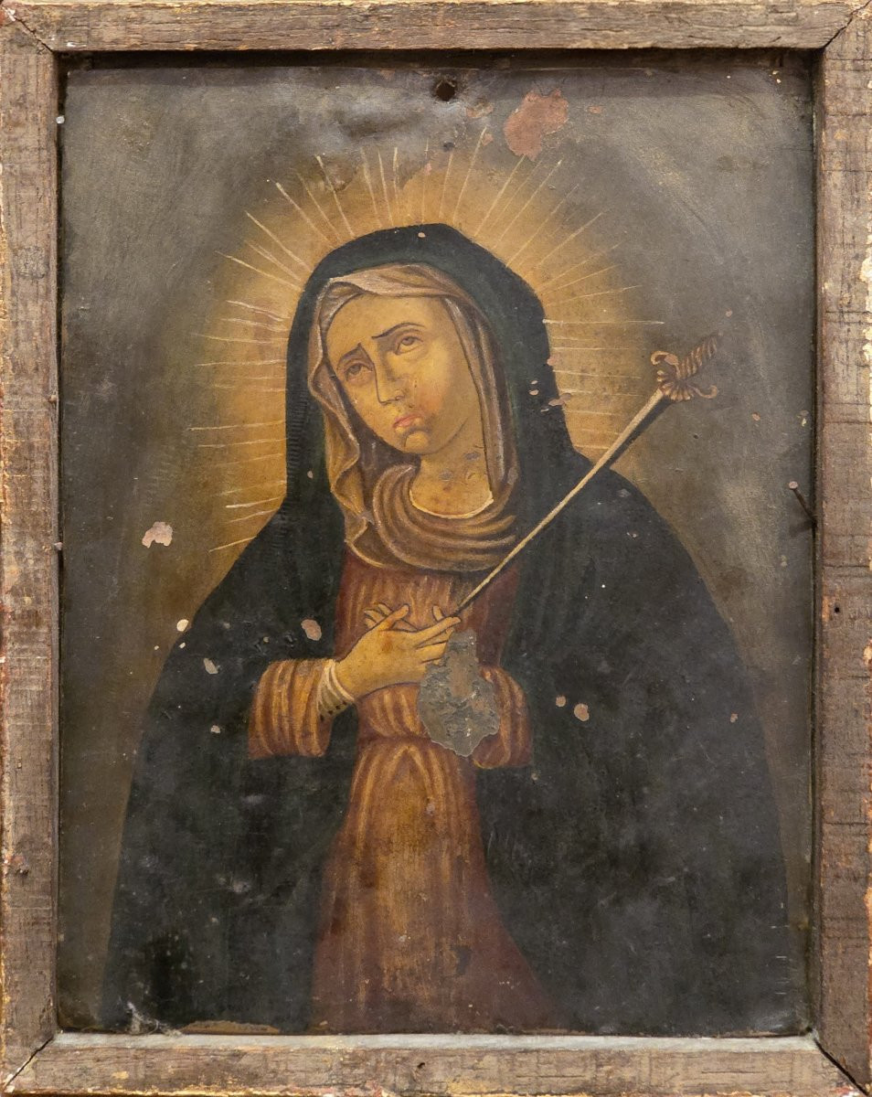 Plaquette de dévotion sur cuivre double face (XVIIIe siècle)-photo-3