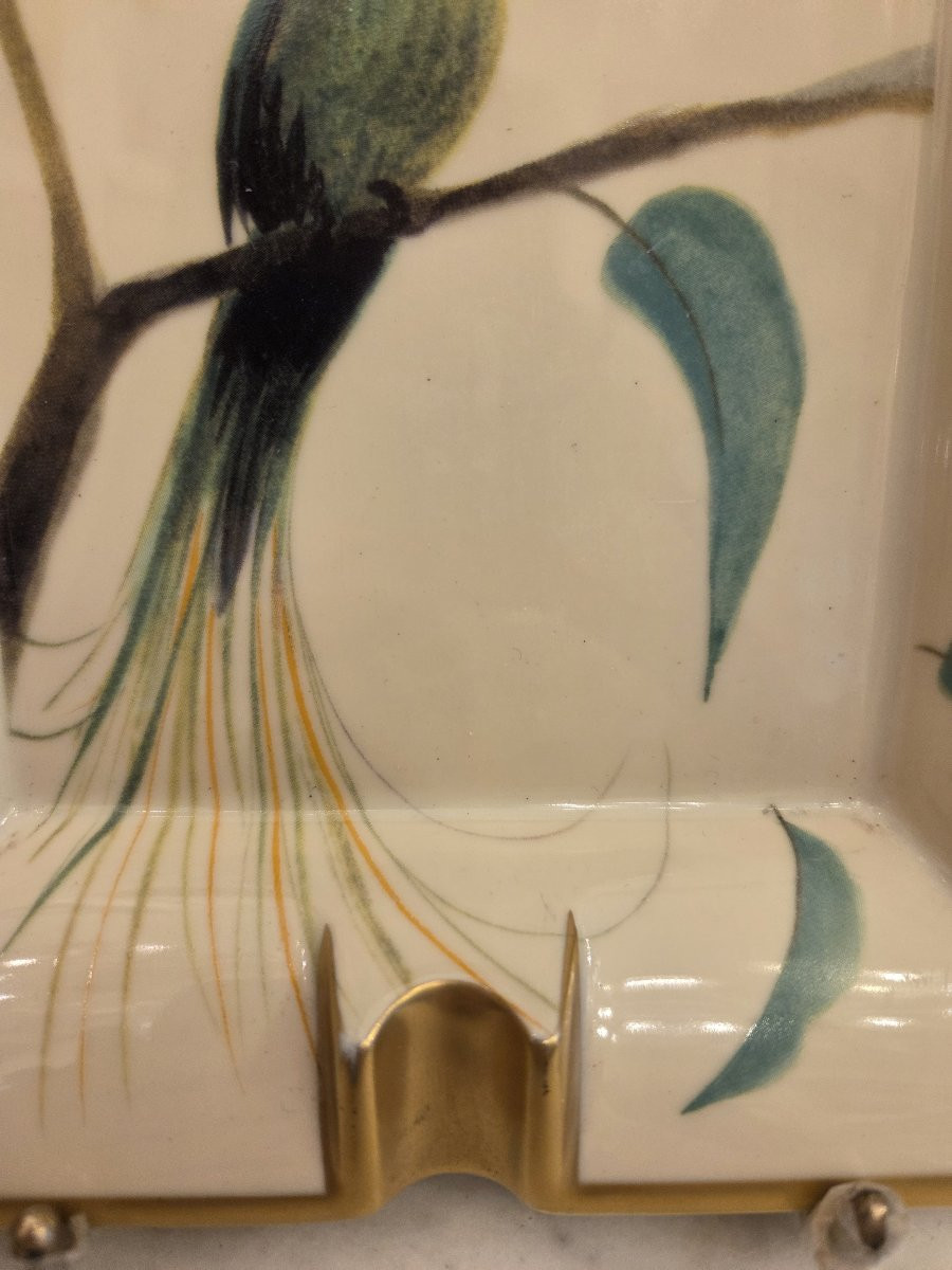 Hermès - Cendrier en porcelaine - Oiseau-photo-2