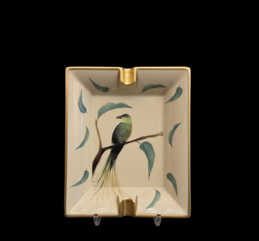 Hermès - Cendrier en porcelaine - Oiseau
