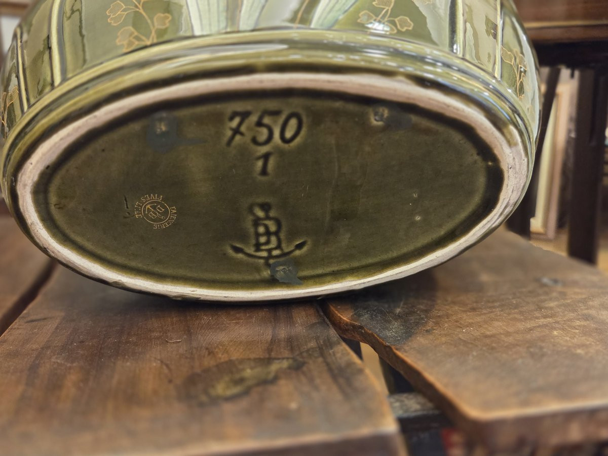 Jardinière en faïence de Fives-Lille - Art Nouveau-photo-1