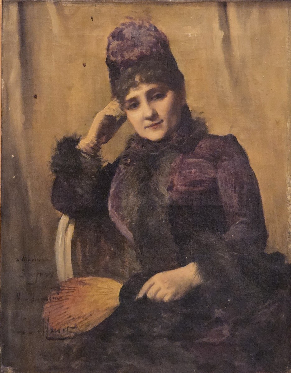 Louis Minet (1841-1923) - Huile sur toile - Portrait d'une femme